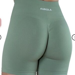 Aurola High-Waist Sculpting Sage Green Bike Shorts